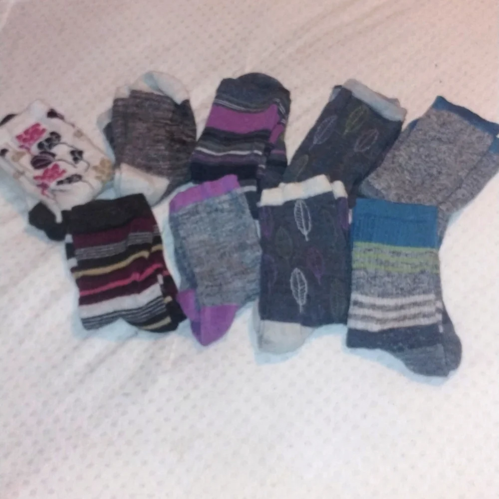 Lot of 11 patterned boot socks